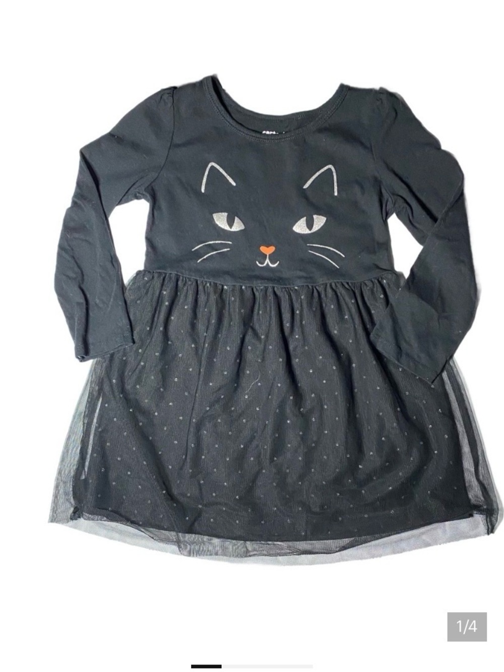 Carter's Black Cat Halloween Dress With Tutu Size 3 T